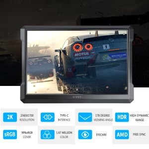 2K Resolution Portable Display Monitor 12.9'' HDR 178 Degree Viewing Angle Built
