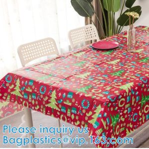 Vinyl Tablecloth PEVA Spillproof Wipeable Oilcloth Tablecloth Rectangle Heavy