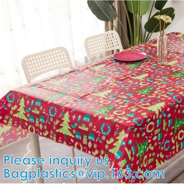 Vinyl Tablecloth PEVA Spillproof Wipeable Oilcloth Tablecloth Rectangle Heavy