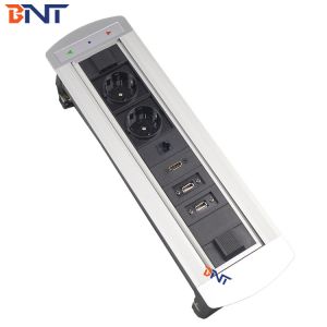 Electric Silver Desk Flip Up Power Data Socket And 3mm Panel Thickness