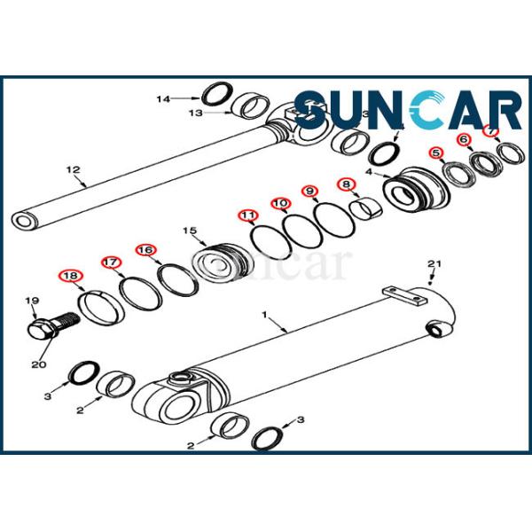87434291 Bucket Seal Kit CASE Tilt Cylinder Sealing Kit Fits 521D 521F 621D 621G