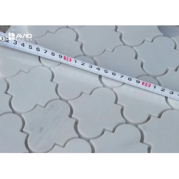 Lantern Shape Carrara Polished Mosaic Floor Tile Sheets 7cm Length 10mm Thickness