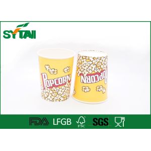 Large Capability Disposable Paper Popcorn Containers With Flexo / Offset