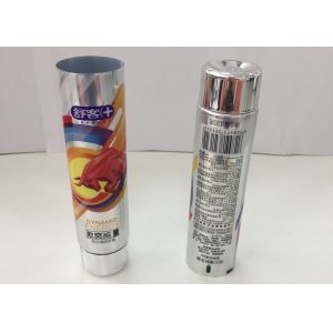 Squeezable Coating AL Laminated Toothpaste Containers With Metallic Round Cap