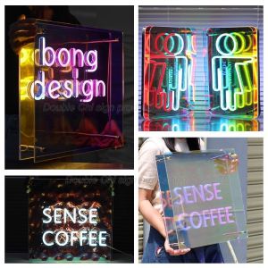 Explosive Product Shop LED Sign Boards with Acrylic Infinity Mirrors and Neno
