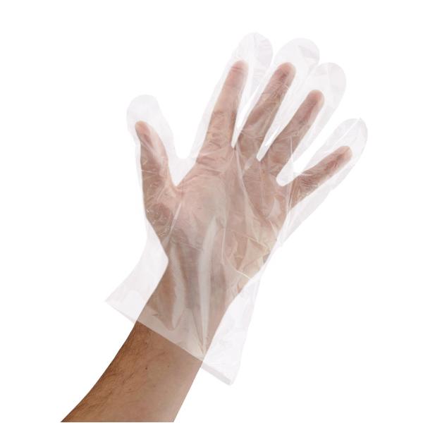 Biodegradable Disposable Polythene Gloves For Food Handling Transparent Color
