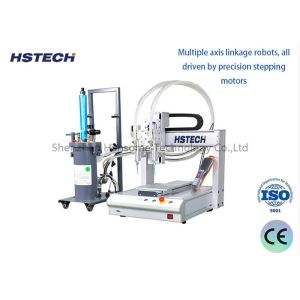 High Capacity LED Bulb Glue Dispensing Machine With Four Work Stations