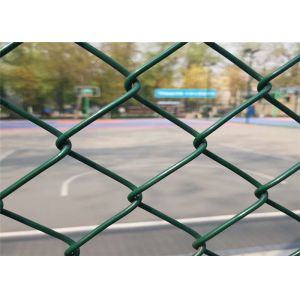 Green Coated Pvc Chain Link Fencing 60x60mm Hole Diamond Mesh
