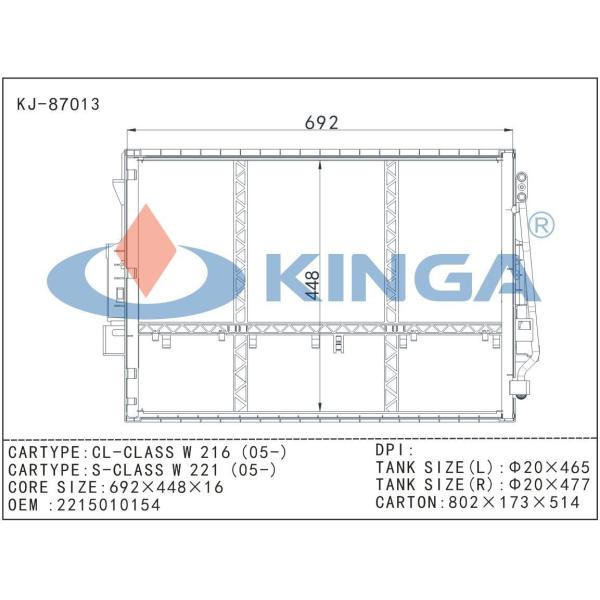 Aluminum Car Radiators / Auto AC Condenser Cooling System Benz Cl-Class OEM 2215010154