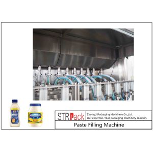 Customized Mayonnaise / Ketchup Filling Machine , High Viscosity Piston Filler