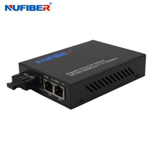 10/100/1000M 2-port Rj45+1 fiber port dual fiber SM 1310nm 20km SC Fiber Optic