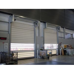 Aluminum Transparent High Speed Spiral Door Safety System Vertical Overhead 220V