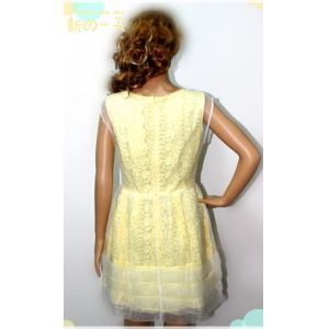 Round neck sleeveless ladies dresses with polyester S M L XL