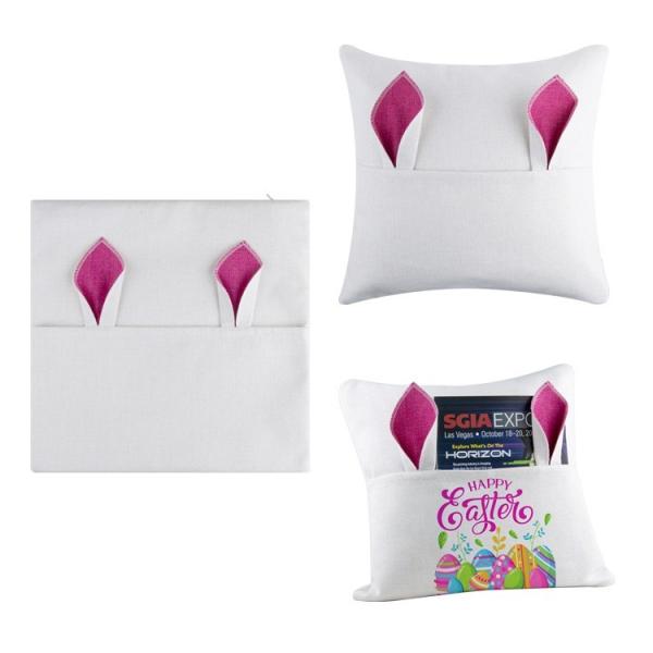 16*16 Inch Blank Sublimation Cushion Cover With Pocket And Rabbit Ear For Easter