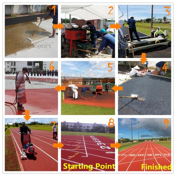 13MM Thickness Athletic Polyurethane Track Surface IAAF Approved