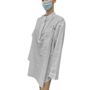 Round Sleeve Pullover Cleanroom Smock Apparels With Reliable Static Dissipation