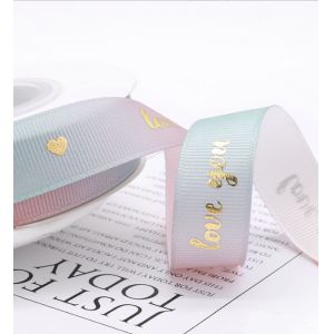 Gilding Laser Bronzing Ribbed Ribbon Printed Webbing Polyester Woven Tapes