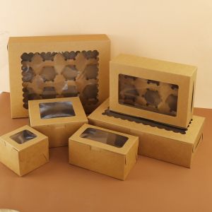Wholesale Custom Window Cupcake Box Kraft White Cardboard with Tray from china suppliers