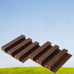 Modern Simplicity Damask WPC Laminated Fluted Flat Wall Panel for Indoor