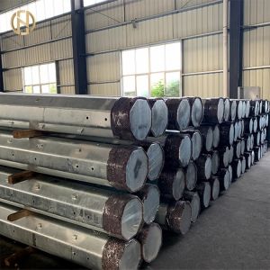 China Electric Power Galvanised Power Pole 4mm Thickness Zinc Coated on sale