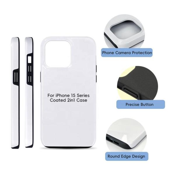 For Iphone 14 15 16 Pro Plus Max Blank Cell Mobile Cover TPU PC Coating 2 In 1