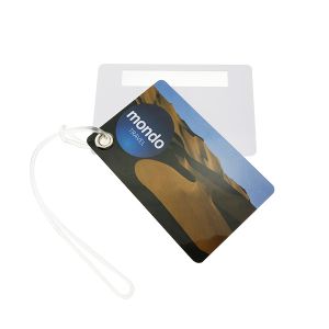 China Laminated PVC Plastic PVC Luggage Tag , Die Cut Card Coloured Luggage Tags on sale