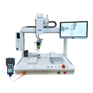 Durable PCB Automatic Soldering Machine White Color With Double Platform