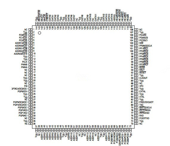 Integrated Circuit Chip 32-Bit Modular Microcontroller MC68332ACFC16 MOTOROLA