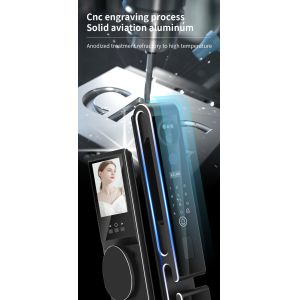 Qleung S666 Smart Door Lock with 40-110mm Door Thickness 7.4V 5000mAh Rechargeab