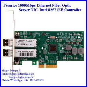 1000Mbps Gigabit Ethernet Dual Port Server Network Card, SFP*2 Slot, PCI Express