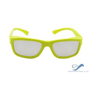 Yellow Plastic Frame Circular Polarization Lenses Reald 3D Polarized Glasses