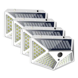 Wholesale 2PC 100LED Solar Power Light PIR Motion Sensor Security Outdoor Garden Wall Lamp from china suppliers