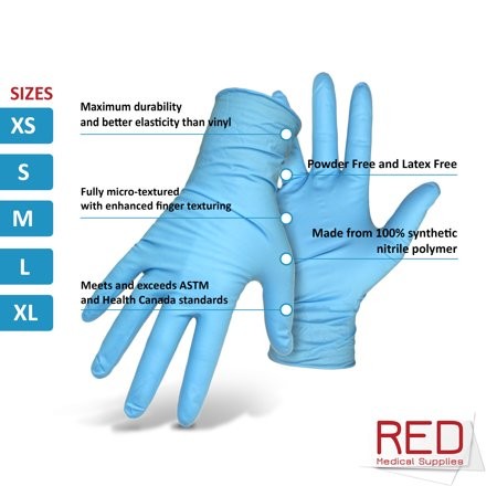 Medium Hypoallergenic Nitrile Protective Gloves