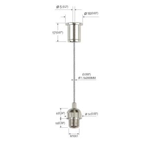 Brass Ceiling Cable Hanging System Light Suspension Kit With M10 Thread YW86012