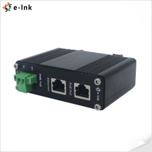 12~48V DC Power Input Industrial Gigabit PoE+ Injector with Extensive LED