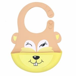 SGS Children'S Two Color Waterproof Silicone Snap On Bib