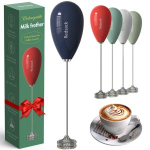 Milk frother made of ABS and 304 stainless steel, double agitator for fast milk frothing