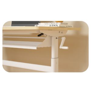 Modern Design Height-Adjustable Computer Desk with Wheels and Manual Lift Up