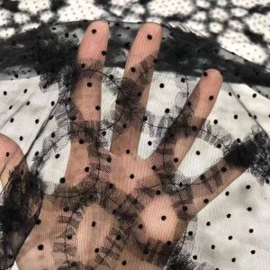 180gsm Tulle Net Fabric Fancy Mesh Dot Print Lace Fabric For Dress