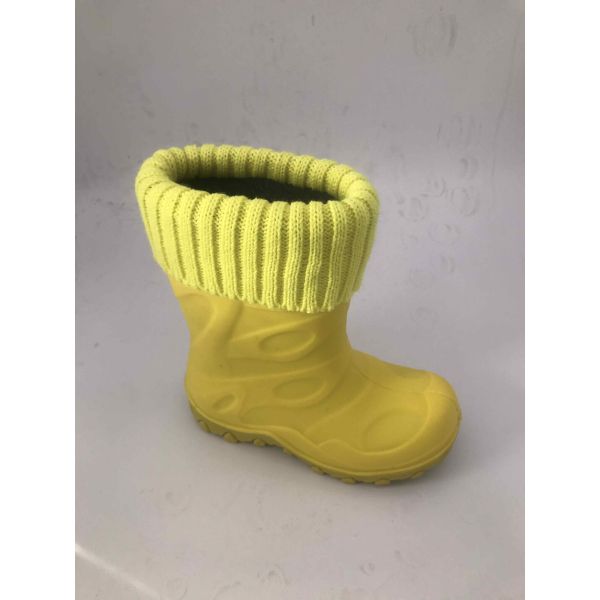 Slip Resistant TPR Kids Rain Boots Lightweight With Warm Knits Customized Colors