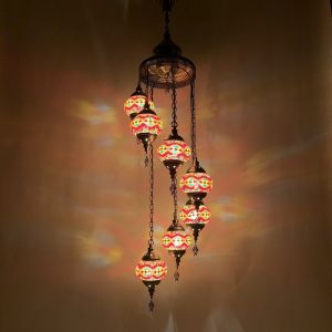 Long staircase chandelier turkish Glass handmade lampshade pendant light(WH-DC