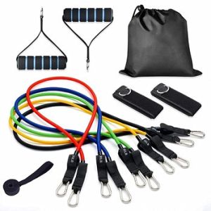 customized 1.2m 11pcs Resistance Bands Set With Foam Handles