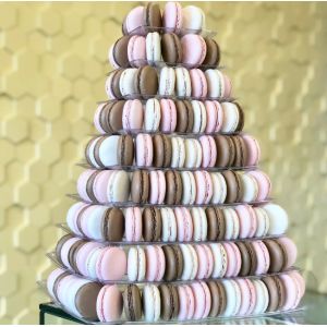 Black 9 Tier Blister Plastic Macaron Packaging Convenient Macarons Tower Stand