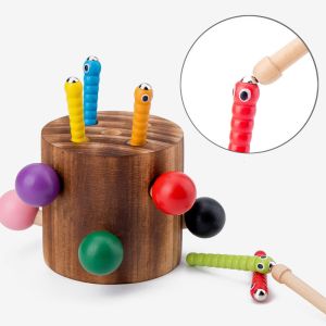 Wooden Catch The Worm Game For Children'S Hand Eye Coordination Training