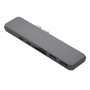 China 7in1 USB-C Hub Dual Adapter Multiport Card Reader 4K  Type-C For MacBook Pro Dual USB-C PD 3.0 Type-C SD Thunder on sale China 7in1 USB-C Hub Dual Adapter Multiport Card Reader 4K  Type-C For MacBook Pro Dual USB-C PD 3.0 Type-C SD Thunder on sale
