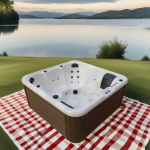 Freestanding Outdoor Hot Tub with 950L Water Capacity 33 Nozzles and 2000mm