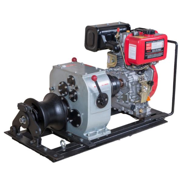 Air cooled diesel engine winch 3 ton fast speed cable pulling machine for
