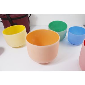 Wholesale Color frosted crystal singing bowl set from china suppliers