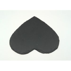 Natural Stone Placemats , Black Slate Plates Heart Shape With Pads