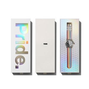 Custom Luxury Pink Rigid Hard Paper Sliding Packaging Watch Box With Drawer